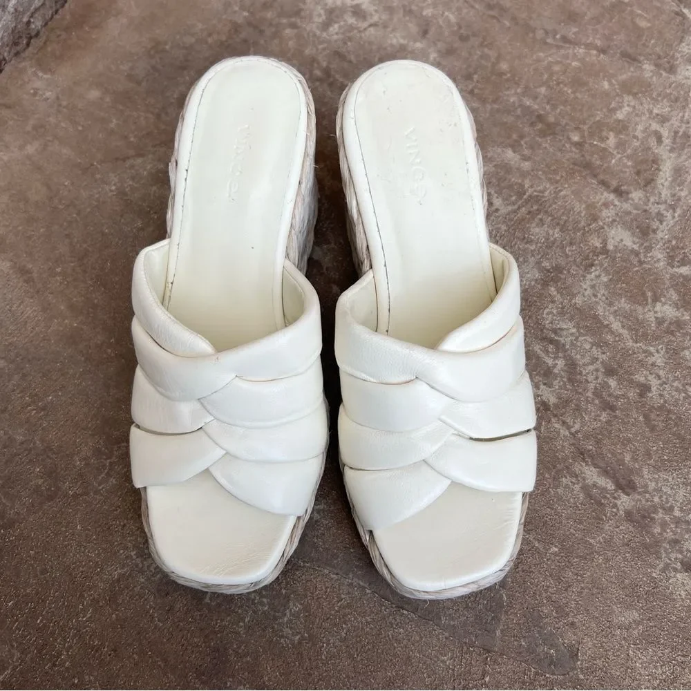Vince Gillian Mule Sandal White Sz 7.5